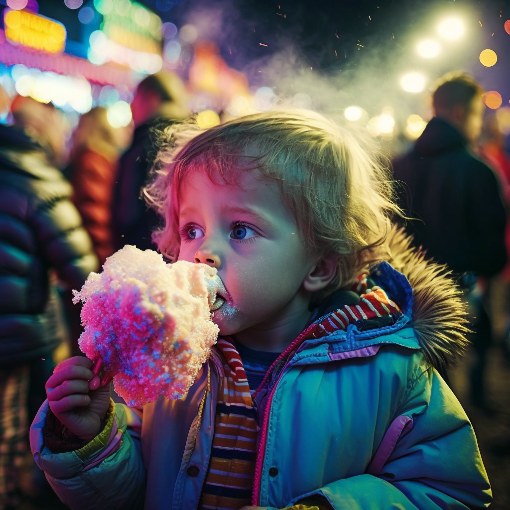 linden square child eating cotton candy gladstone mo